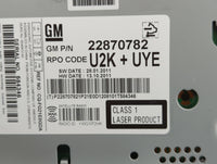 2012 Chevrolet Cruze Radio AM FM Cd Player Receiver Replacement P/N:22870782 Fits OEM Used Auto Parts - Oemusedautoparts1.co