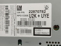2012 Chevrolet Cruze Radio AM FM Cd Player Receiver Replacement P/N:22870782 Fits OEM Used Auto Parts - Oemusedautoparts1.co