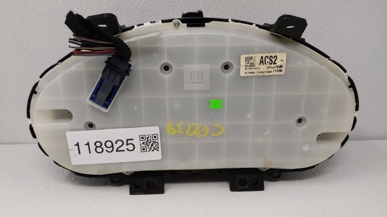2012 Chevrolet Cruze Instrument Cluster Speedometer Gauges P/N:95940656 95487986 Fits OEM Used Auto Parts - Oemusedautoparts