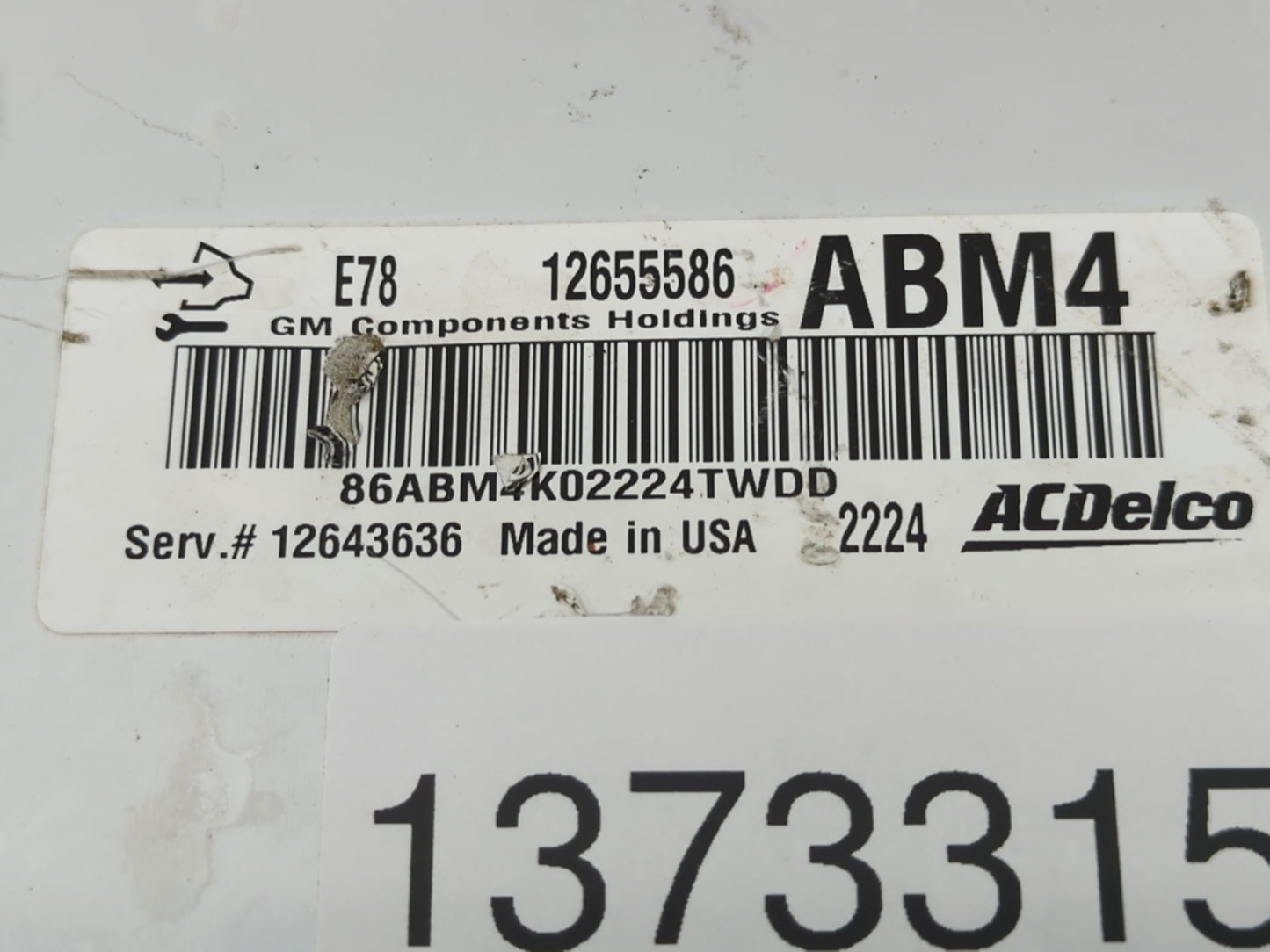 2012-2015 Chevrolet Cruze PCM Engine Control Computer ECU ECM PCU OEM P/N:12655586 Fits Fits 2012 2014 2015 OEM Used Auto Pa