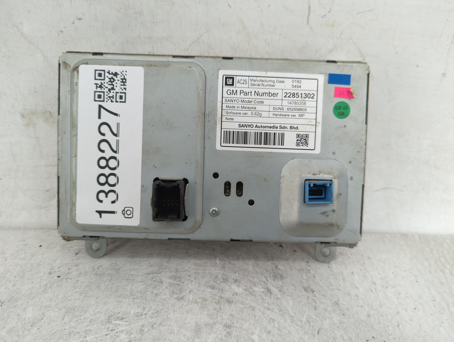 2012 Chevrolet Cruze Radio AM FM Cd Player Receiver Replacement P/N:22851302 Fits OEM Used Auto Parts - Oemusedautoparts1.co