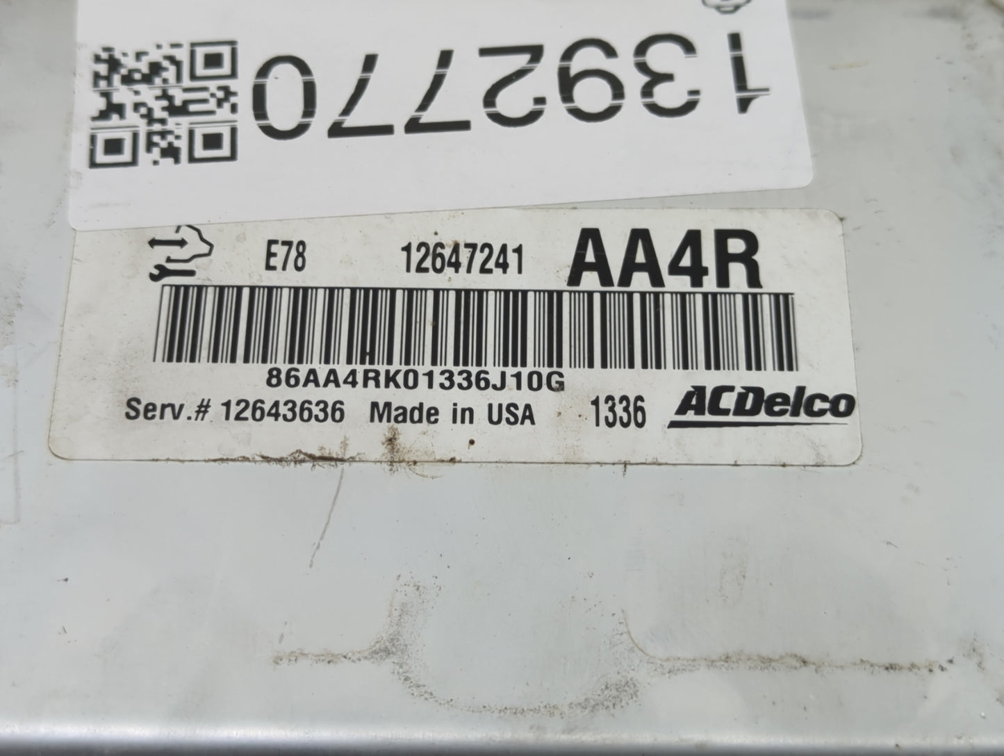 2011-2012 Chevrolet Cruze PCM Engine Control Computer ECU ECM PCU OEM P/N:E78 12647241 Fits Fits 2009 2010 2011 2012 2013 20