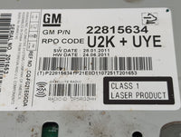 2012 Chevrolet Cruze Radio AM FM Cd Player Receiver Replacement P/N:22815634 Fits OEM Used Auto Parts - Oemusedautoparts1.co