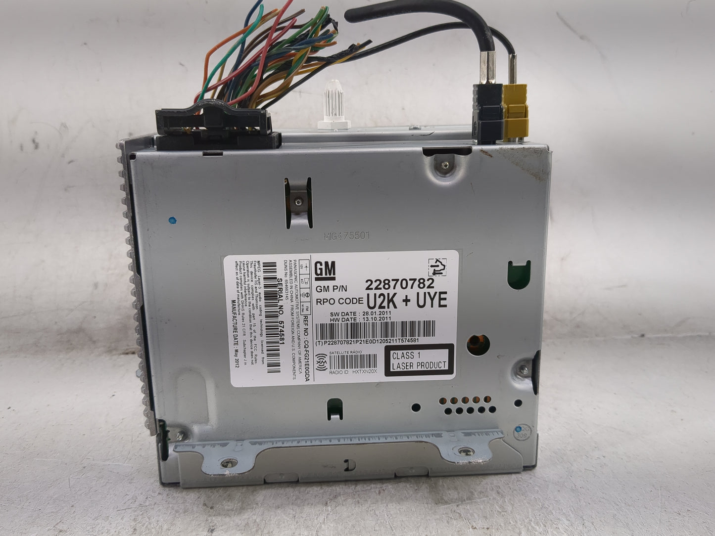 2011-2012 Chevrolet Cruze Radio AM FM Cd Player Receiver Replacement P/N:22870782 CQ-FG21E0GDA Fits Fits 2010 2011 2012 OEM 