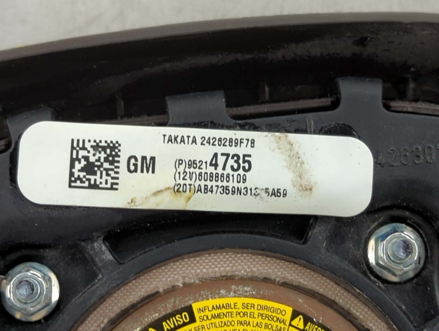 2011-2013 Chevrolet Cruze Air Bag Driver Left Steering Wheel Mounted 1458966 - Oemusedautoparts1.com