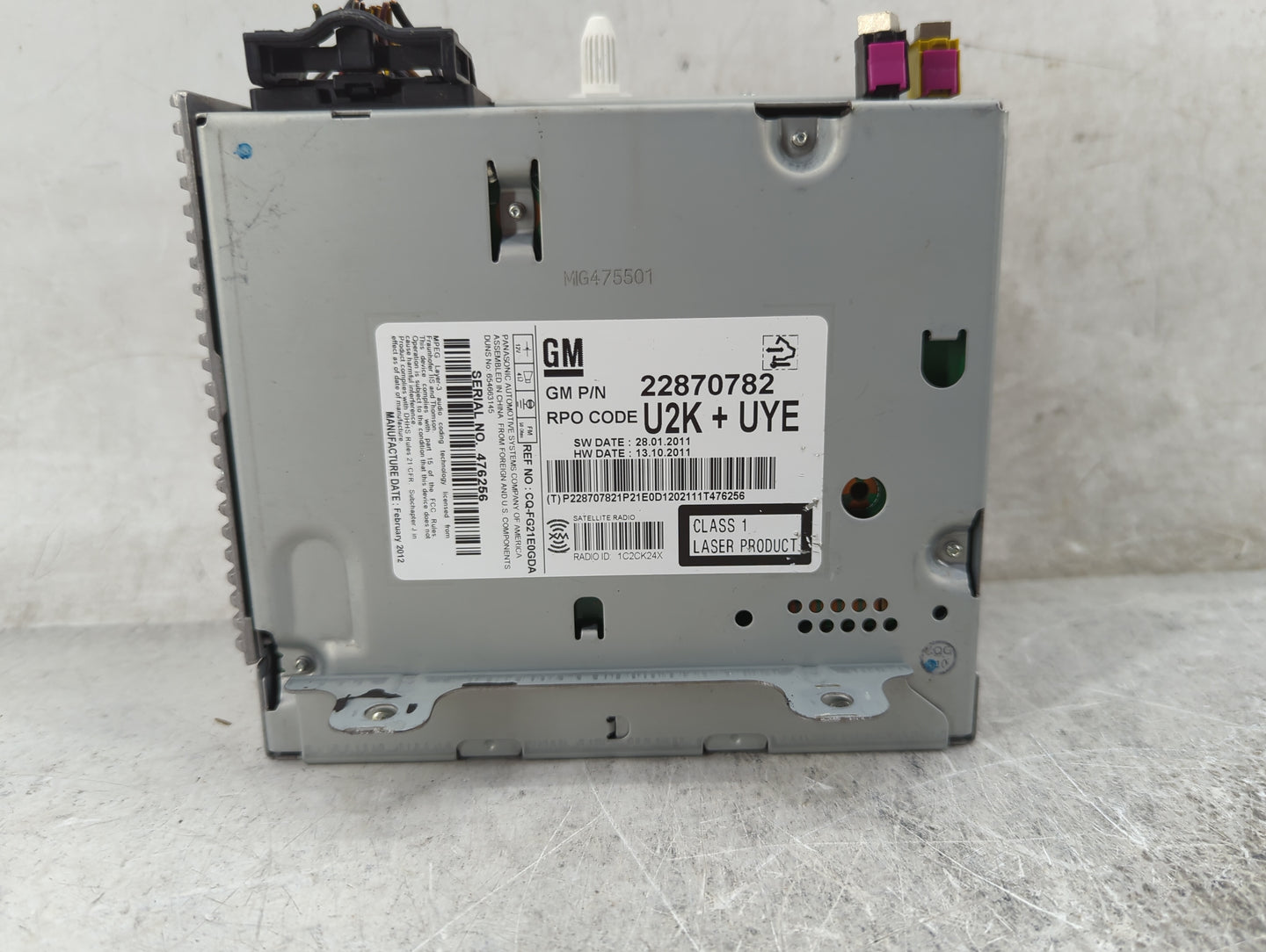 2011-2012 Chevrolet Cruze Radio AM FM Cd Player Receiver Replacement P/N:22870782 CQ-FG21E0GDA Fits Fits 2010 2011 2012 OEM 