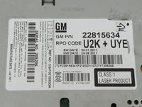 2012 Chevrolet Cruze Radio AM FM Cd Player Receiver Replacement P/N:22815634 CQ-FG21E0GDA Fits OEM Used Auto Parts - Oemused