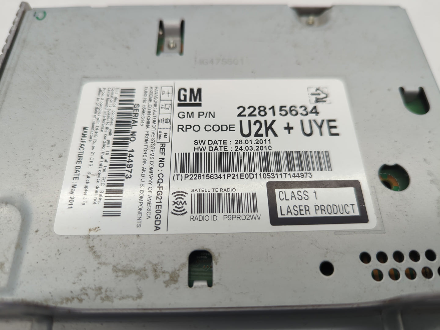 2011-2012 Chevrolet Cruze Am Fm Cd Player Radio Receiver - Oemusedautoparts1.com