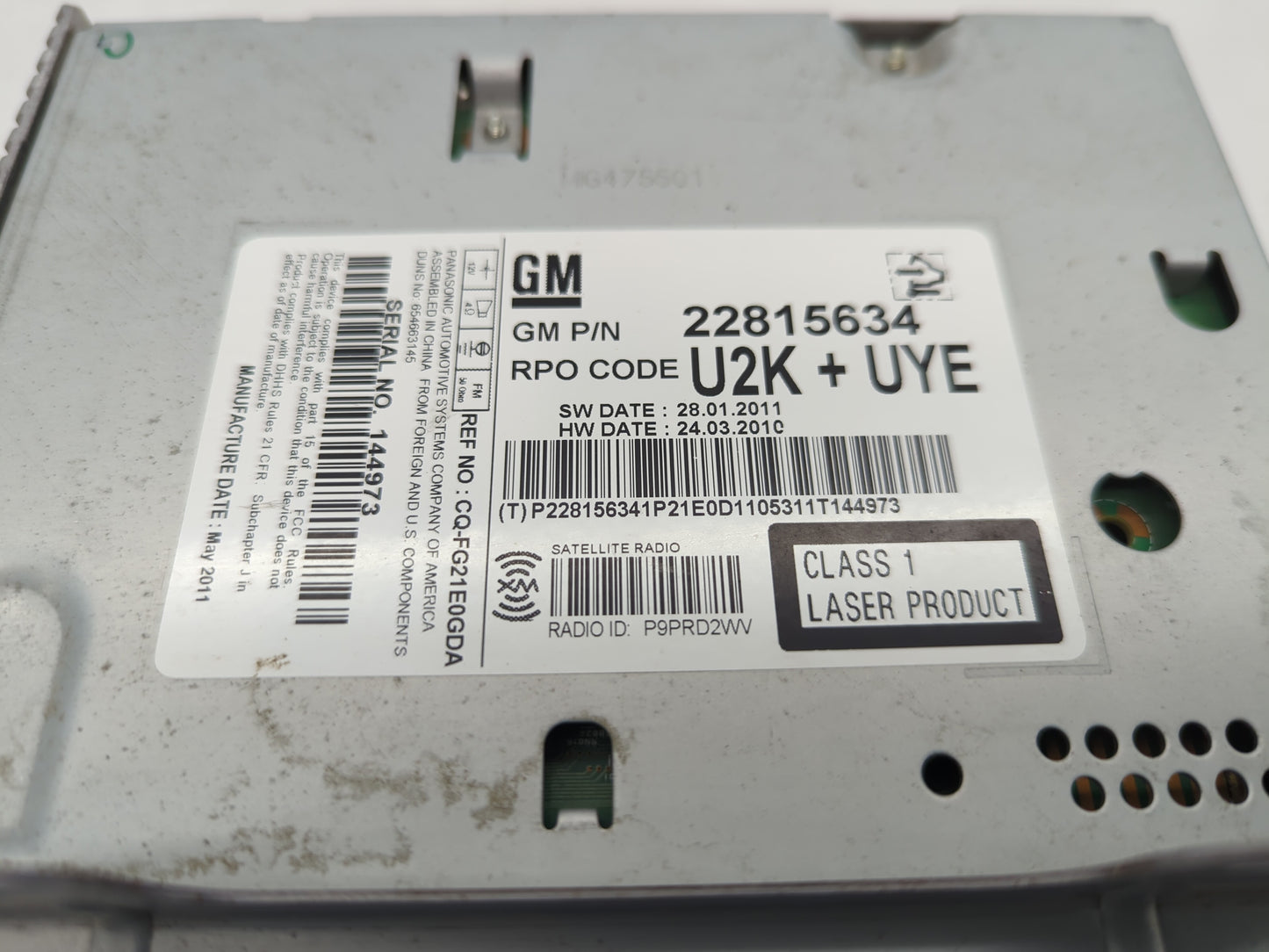 2011-2012 Chevrolet Cruze Am Fm Cd Player Radio Receiver - Oemusedautoparts1.com