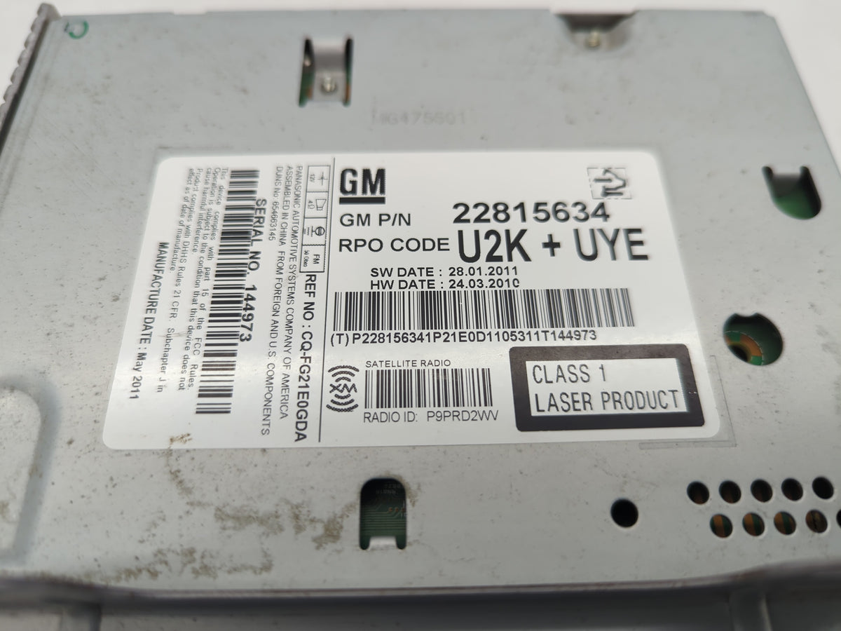 2011-2012 Chevrolet Cruze Am Fm Cd Player Radio Receiver 459743 - Oemusedautoparts1.com