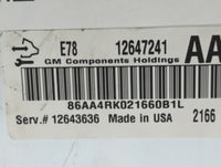 2012-2016 Chevrolet Cruze PCM Engine Control Computer ECU ECM PCU OEM P/N:12643636 12647241 Fits OEM Used Auto Parts - Oemus