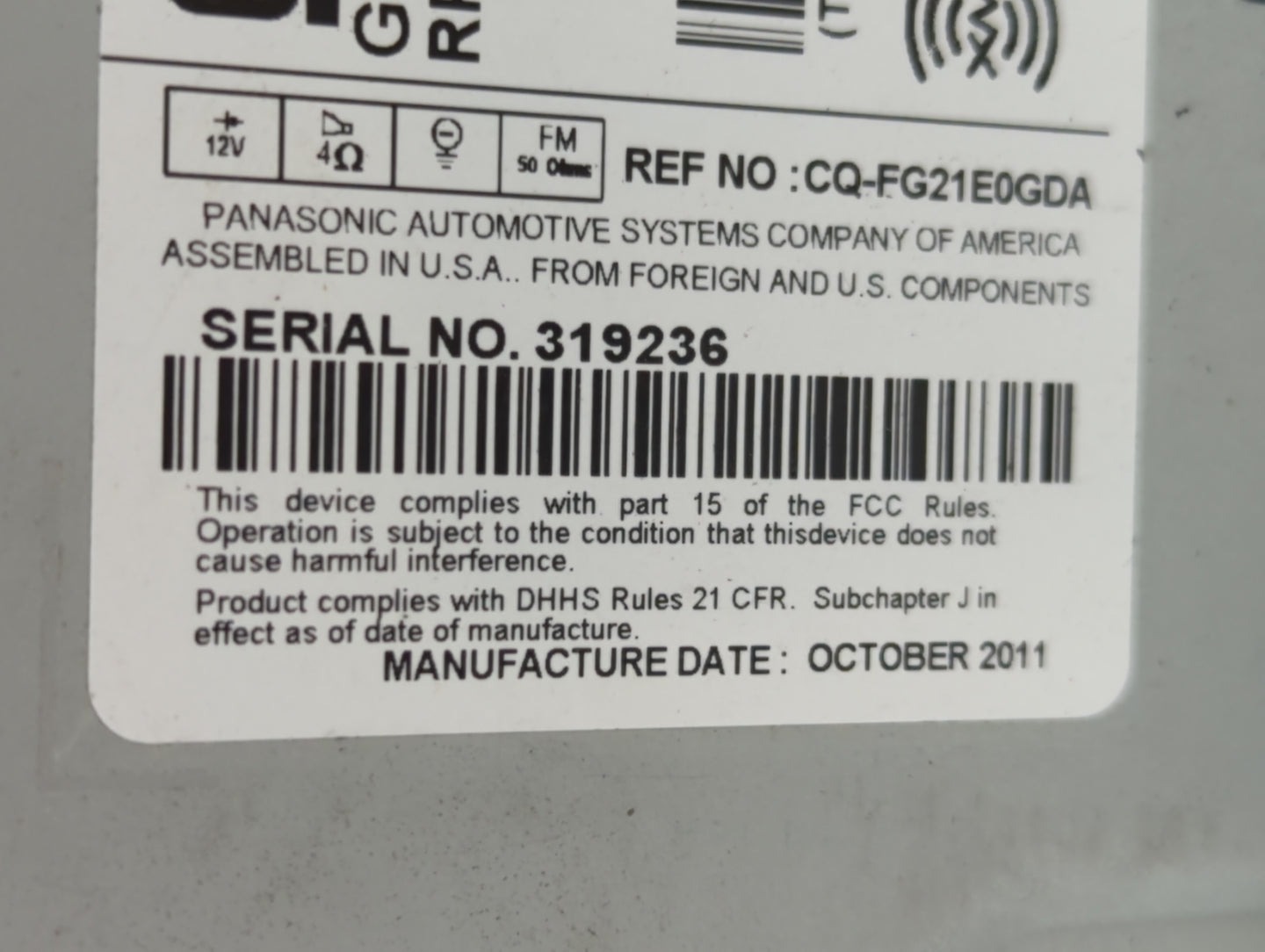 2012-2012 Chevrolet Cruze Am Fm Cd Player Radio Receiver - Oemusedautoparts1.com
