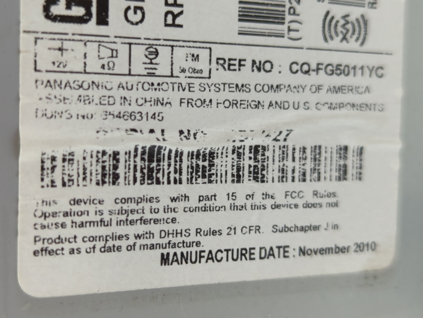 2011-2012 Chevrolet Cruze Am Fm Cd Player Radio Receiver - Oemusedautoparts1.com
