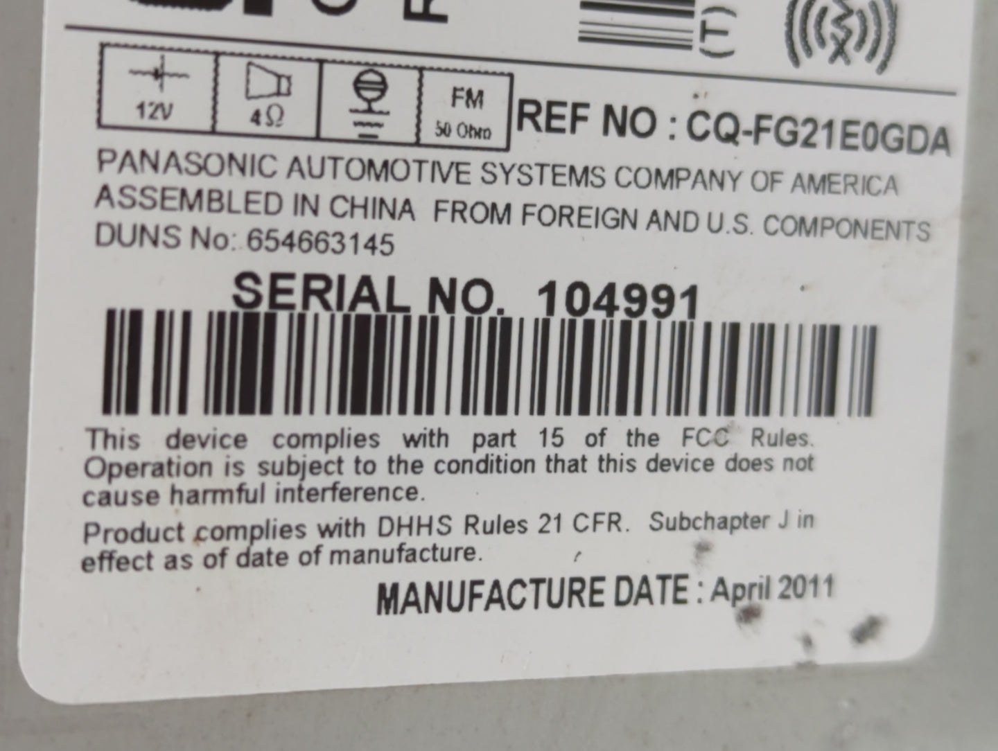 2012-2012 Chevrolet Cruze Am Fm Cd Player Radio Receiver - Oemusedautoparts1.com