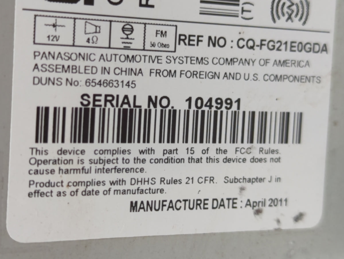 2012-2012 Chevrolet Cruze Am Fm Cd Player Radio Receiver 554653 - Oemusedautoparts1.com