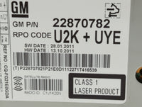 2012 Chevrolet Cruze Radio AM FM Cd Player Receiver Replacement P/N:22870782 Fits OEM Used Auto Parts - Oemusedautoparts1.co