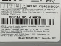 2012 Chevrolet Cruze Radio AM FM Cd Player Receiver Replacement P/N:22870782 Fits OEM Used Auto Parts - Oemusedautoparts1.co