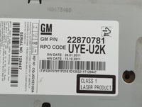 2011-2012 Chevrolet Cruze Radio AM FM Cd Player Receiver Replacement P/N:22870781 Fits Fits 2010 2011 2012 OEM Used Auto Par