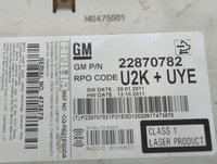 2011-2012 Chevrolet Cruze Radio AM FM Cd Player Receiver Replacement P/N:22870782 Fits Fits 2010 2011 2012 OEM Used Auto Par