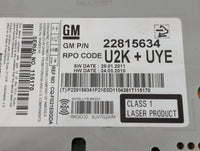 2012 Chevrolet Cruze Radio AM FM Cd Player Receiver Replacement P/N:22815634 Fits OEM Used Auto Parts - Oemusedautoparts1.co