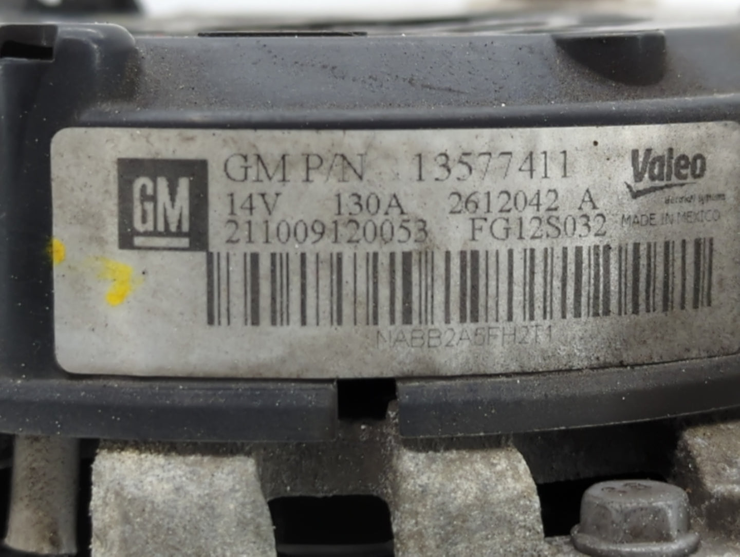 2011-2016 Chevrolet Cruze Alternator Replacement Generator Charging Assembly Engine OEM P/N:13577411 Fits OEM Used Auto Part