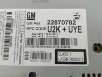 2011-2012 Chevrolet Cruze Radio AM FM Cd Player Receiver Replacement P/N:22870782 Fits Fits 2010 2011 2012 OEM Used Auto Par