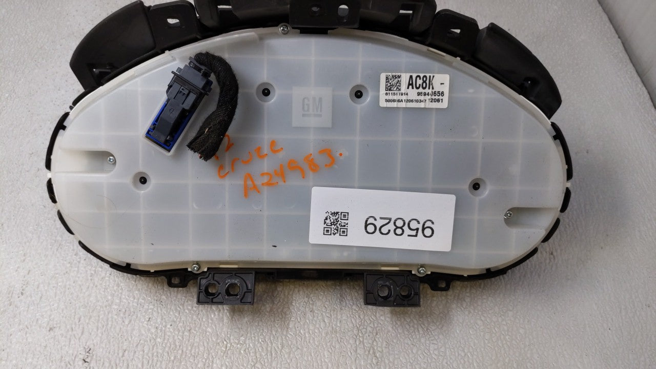 2012 Chevrolet Cruze Instrument Cluster Speedometer Gauges P/N:95940656 95487986 Miles: Fits OEM Used Auto Parts - Oemusedau