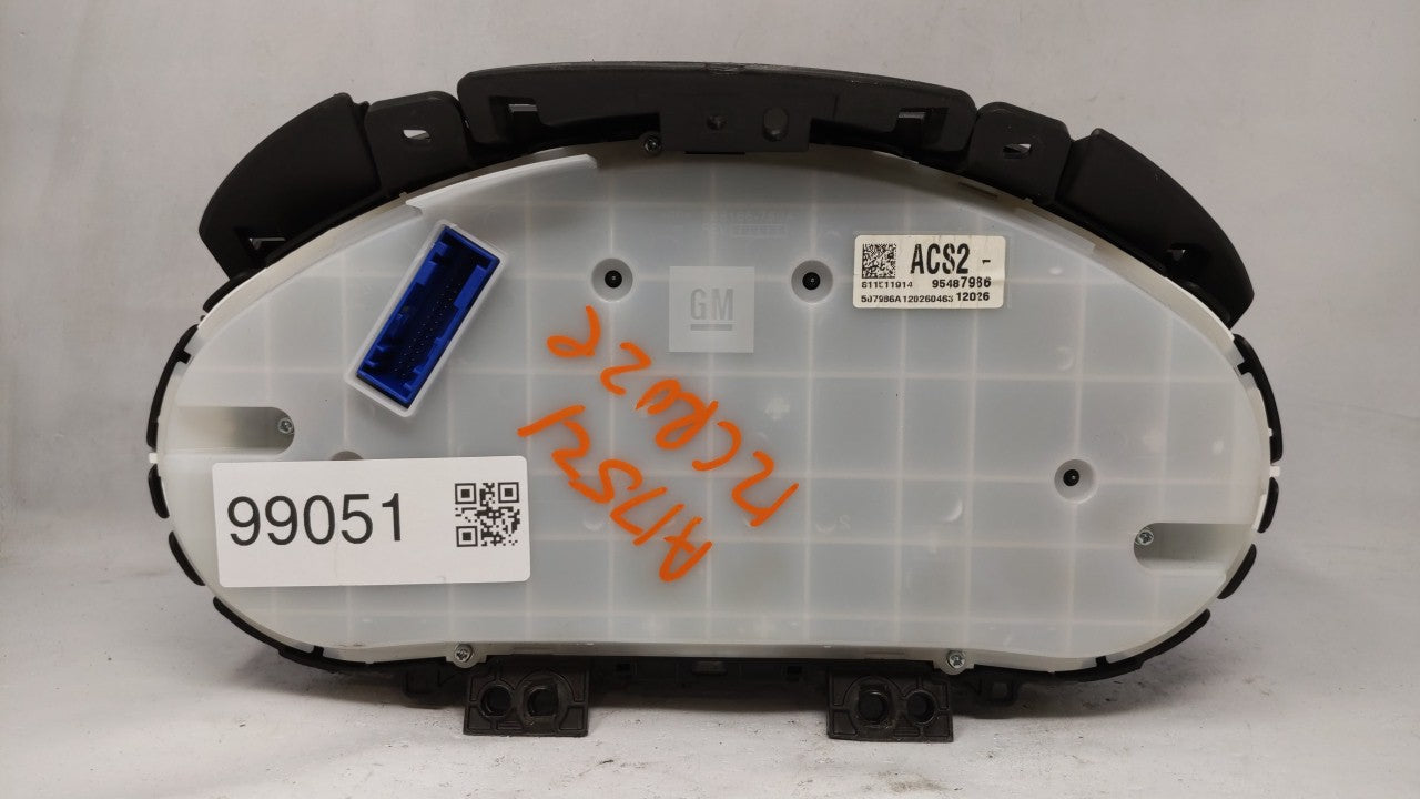 2012 Chevrolet Cruze Instrument Cluster Speedometer Gauges P/N:95940656 95487986 Fits OEM Used Auto Parts - Oemusedautoparts