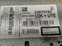 2011-2012 Chevrolet Equinox Radio AM FM Cd Player Receiver Replacement P/N:22870782 Fits Fits 2010 2011 2012 OEM Used Auto P