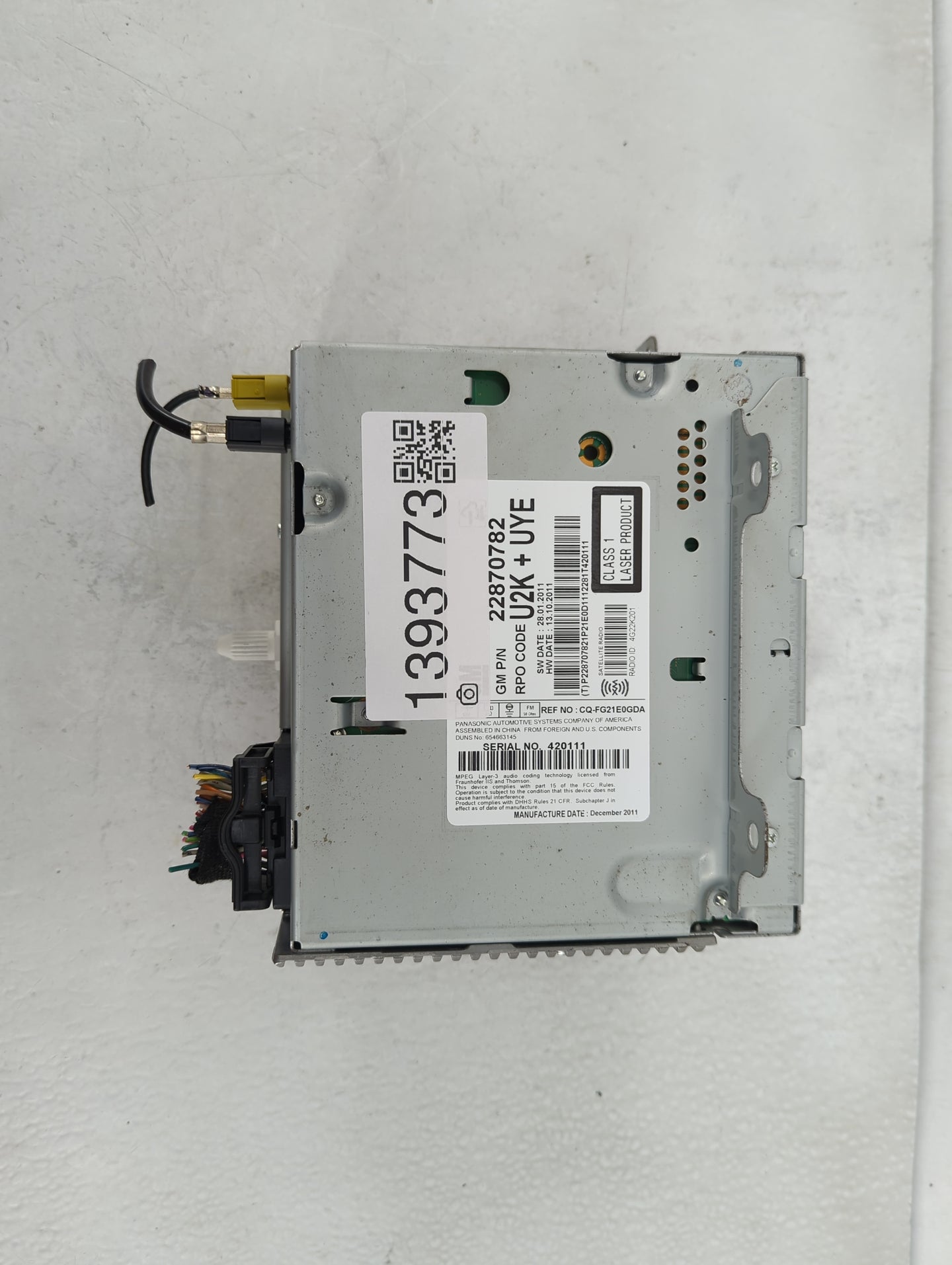 2012 Chevrolet Equinox Radio AM FM Cd Player Receiver Replacement P/N:22870782 Fits Fits 2013 OEM Used Auto Parts - Oemuseda