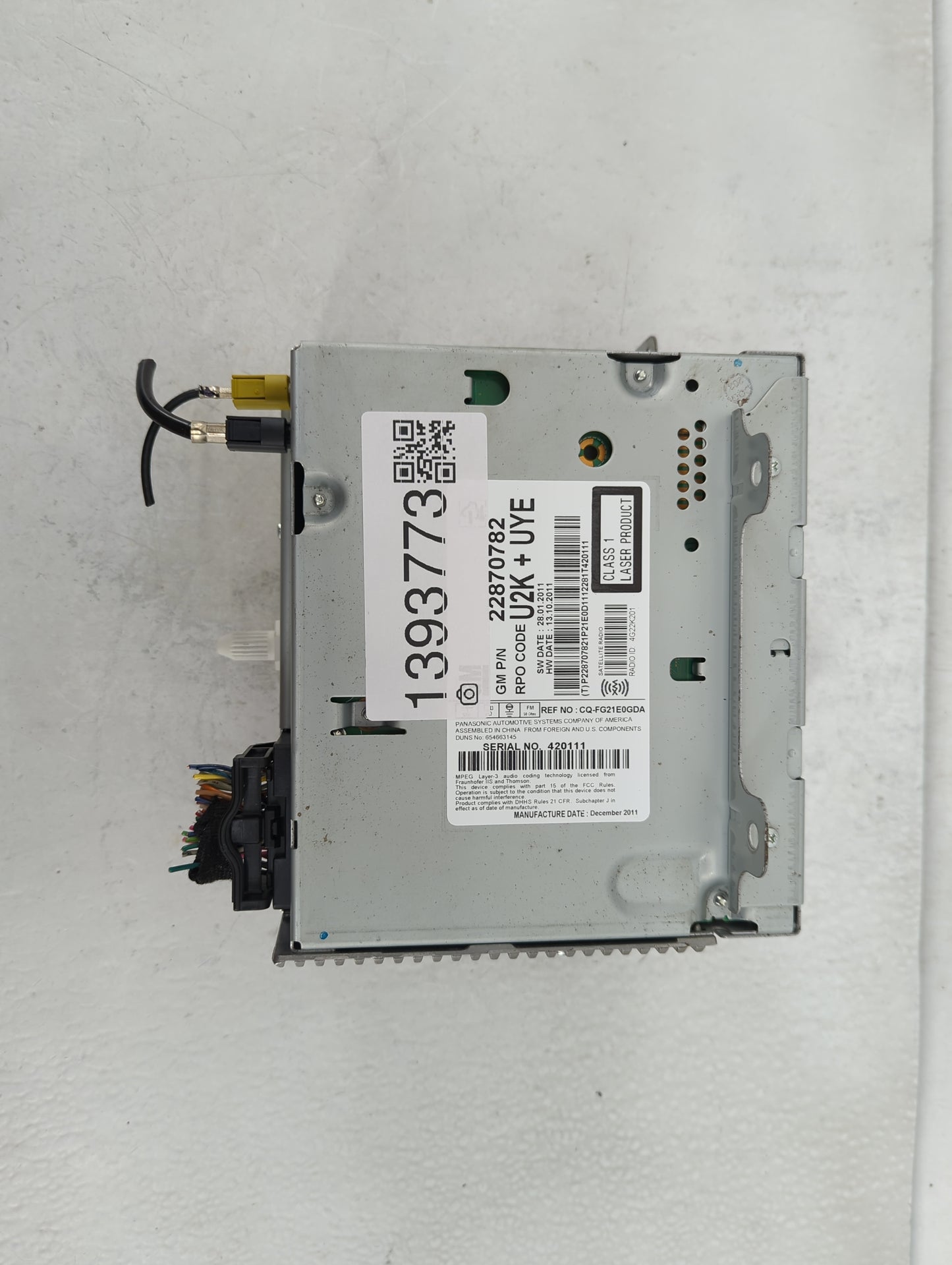 2012 Chevrolet Equinox Radio AM FM Cd Player Receiver Replacement P/N:22870782 Fits Fits 2013 OEM Used Auto Parts - Oemuseda