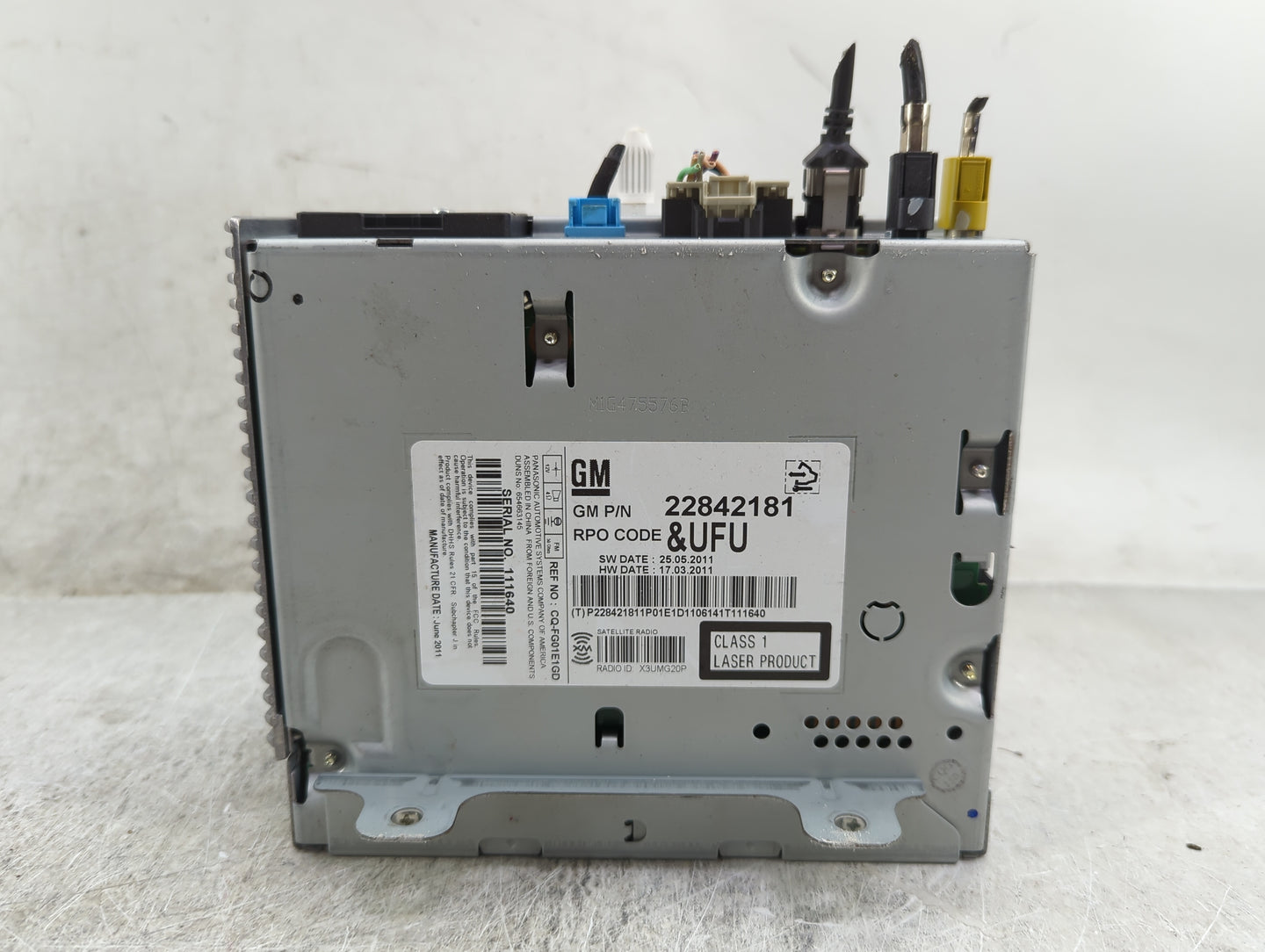 2012 Chevrolet Equinox Radio AM FM Cd Player Receiver Replacement P/N:22842181 CQ-FG01E1GD Fits OEM Used Auto Parts - Oemuse