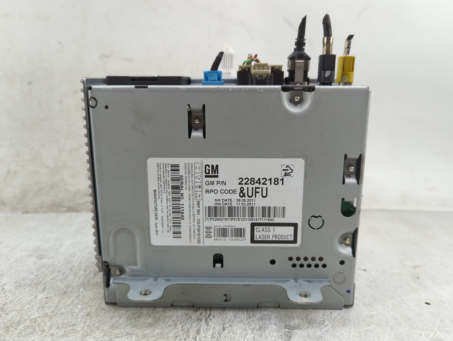 2012 Chevrolet Equinox Radio AM FM Cd Player Receiver Replacement P/N:22842181 CQ-FG01E1GD Fits OEM Used Auto Parts - Oemuse