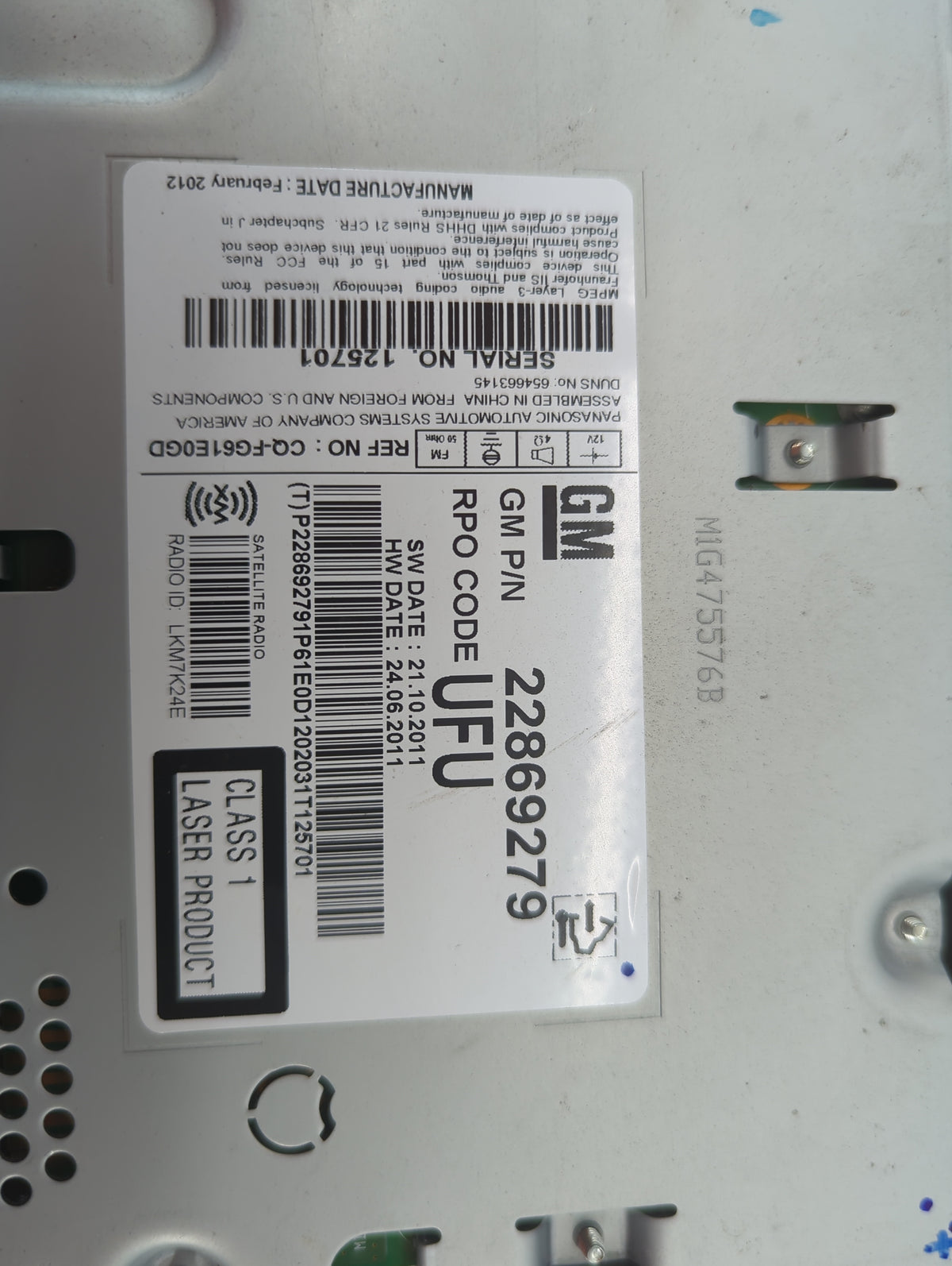2012 Chevrolet Equinox Radio AM FM Cd Player Receiver Replacement P/N:22869279 CQ-FG61E0GD Fits OEM Used Auto Parts - Oemuse
