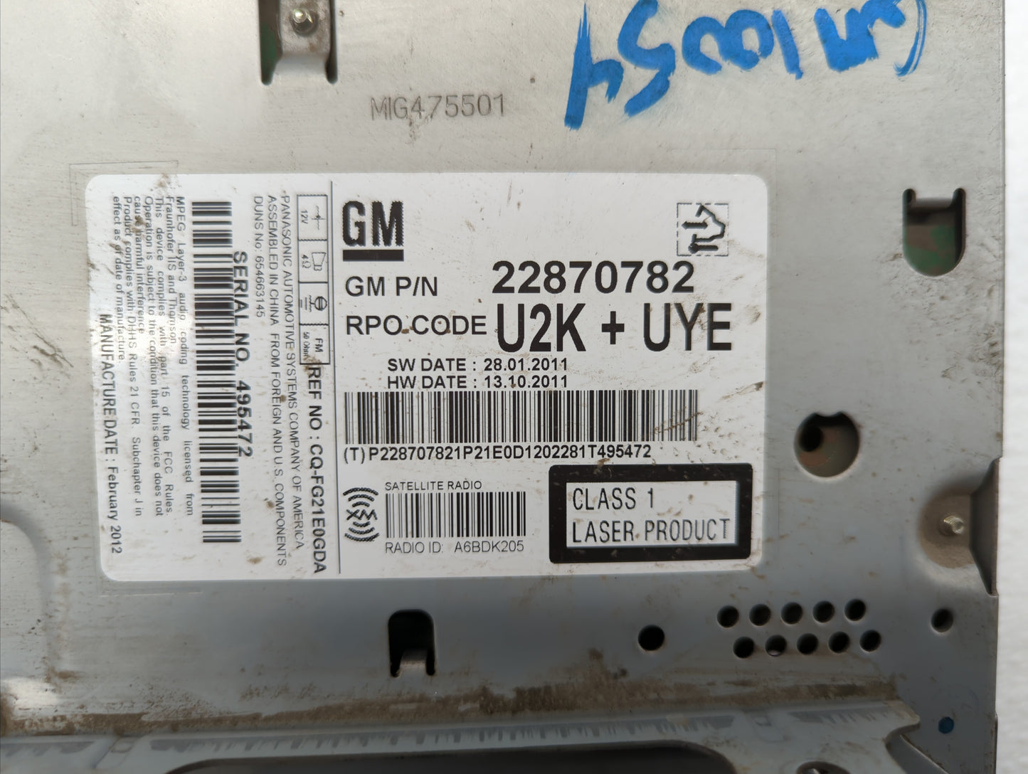 2012 Chevrolet Equinox Am Fm Cd Player Radio Receiver - Oemusedautoparts1.com
