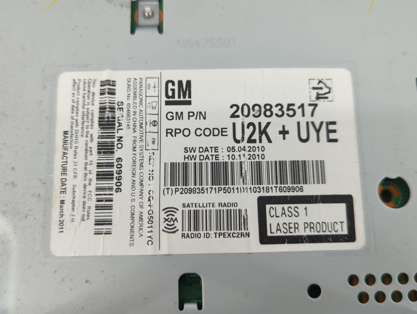 2011-2012 Chevrolet Equinox Am Fm Cd Player Radio Receiver - Oemusedautoparts1.com