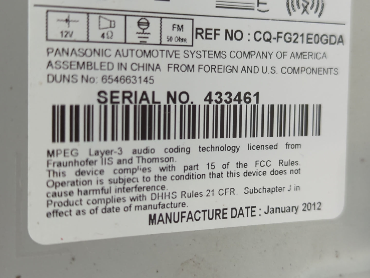 2011-2012 Chevrolet Equinox Am Fm Cd Player Radio Receiver - Oemusedautoparts1.com