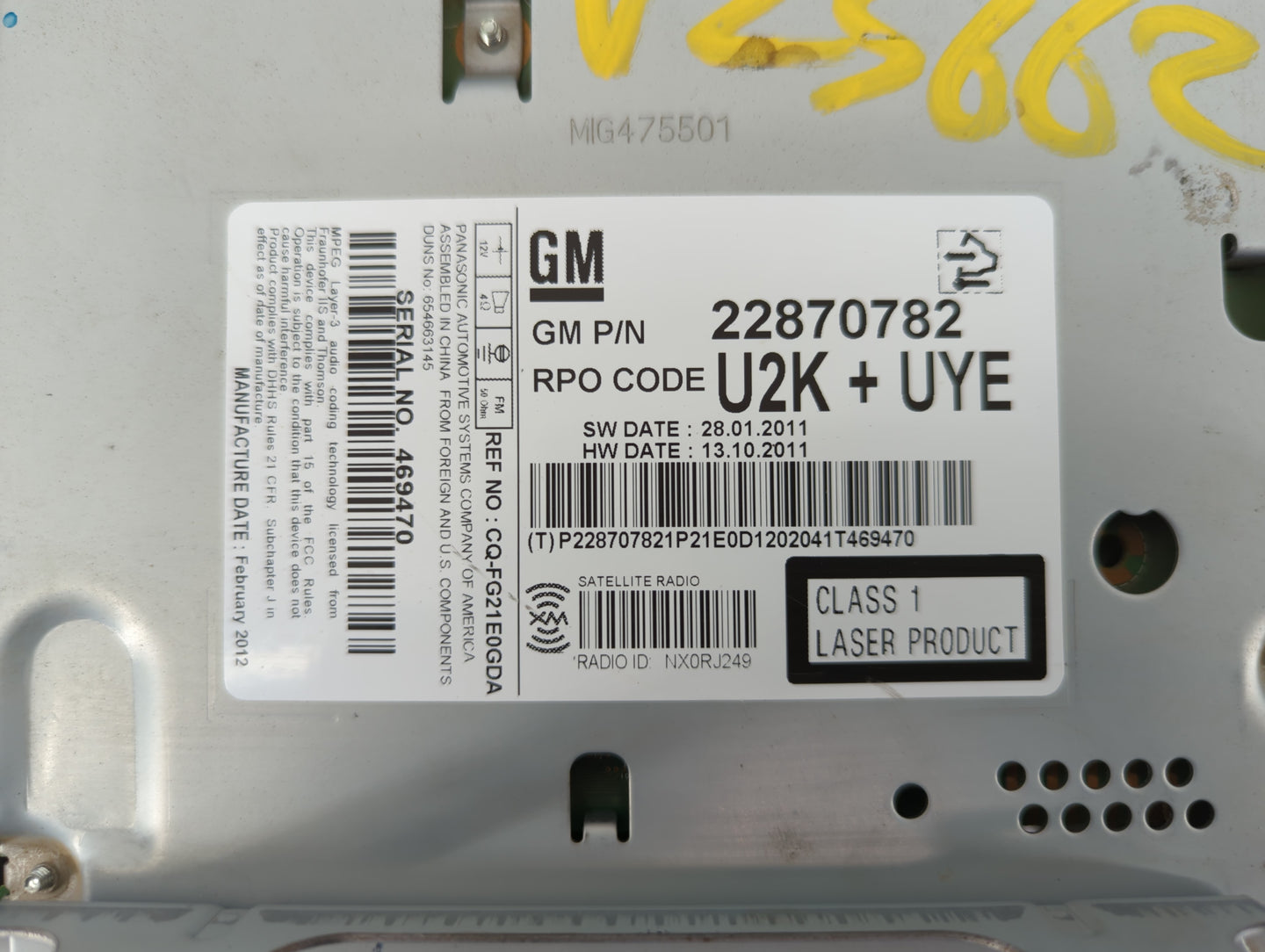 2011-2012 Chevrolet Equinox Am Fm Cd Player Radio Receiver - Oemusedautoparts1.com
