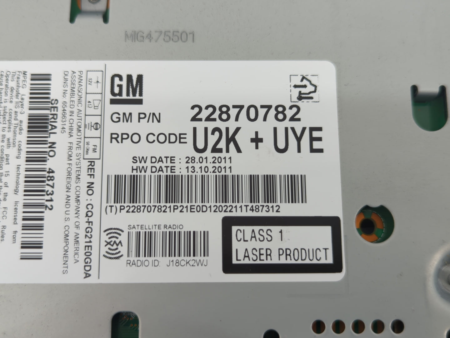 2012-2012 Chevrolet Equinox Am Fm Cd Player Radio Receiver - Oemusedautoparts1.com
