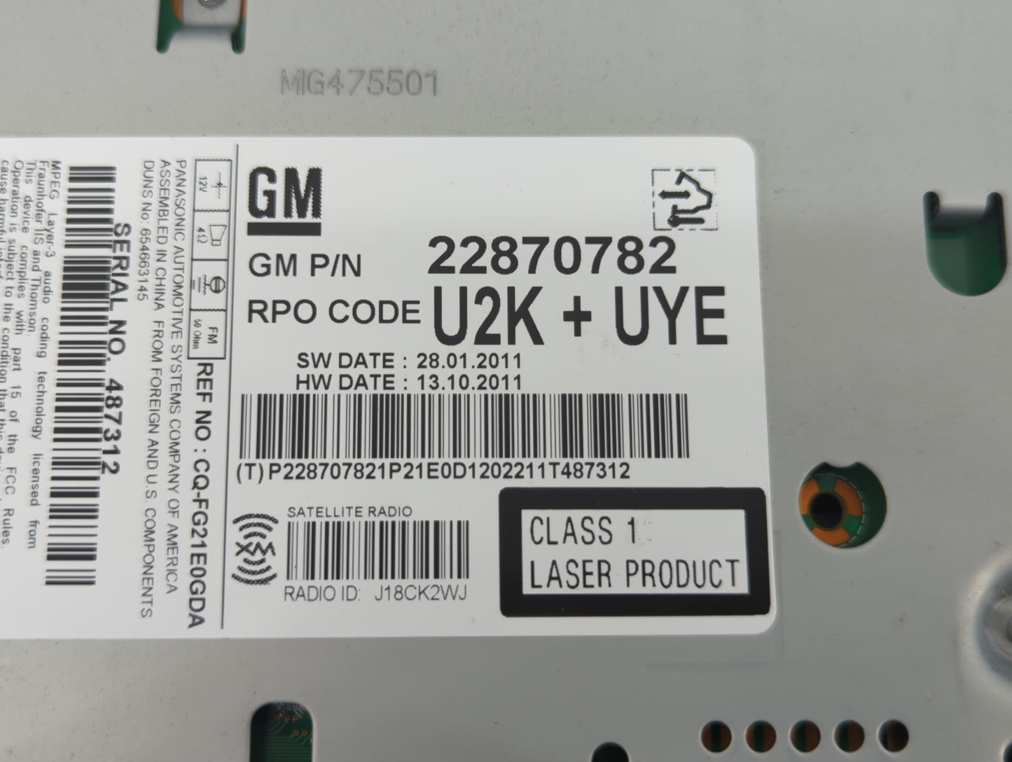 2012-2012 Chevrolet Equinox Am Fm Cd Player Radio Receiver - Oemusedautoparts1.com