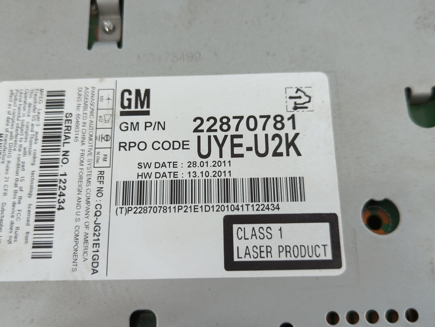 2011-2012 Chevrolet Equinox Am Fm Cd Player Radio Receiver - Oemusedautoparts1.com
