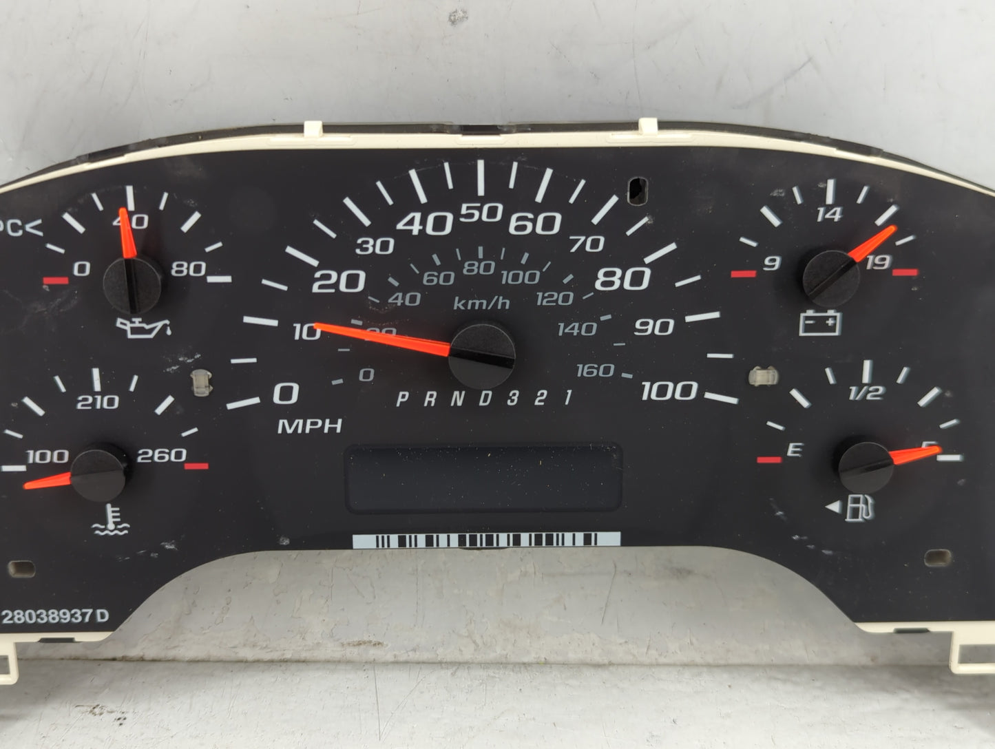 2012 Chevrolet Express 1500 Instrument Cluster Speedometer Gauges P/N:28038937 20865493 Miles:154K Fits OEM Used Auto Parts 