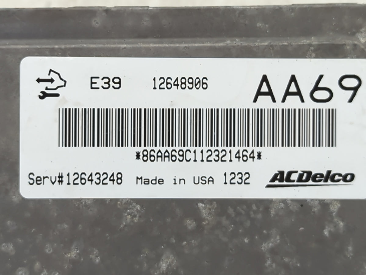 2012 Chevrolet Impala PCM Engine Control Computer ECU ECM PCU OEM P/N:12648906 12643248 Fits Fits 2010 2011 2013 OEM Used Au