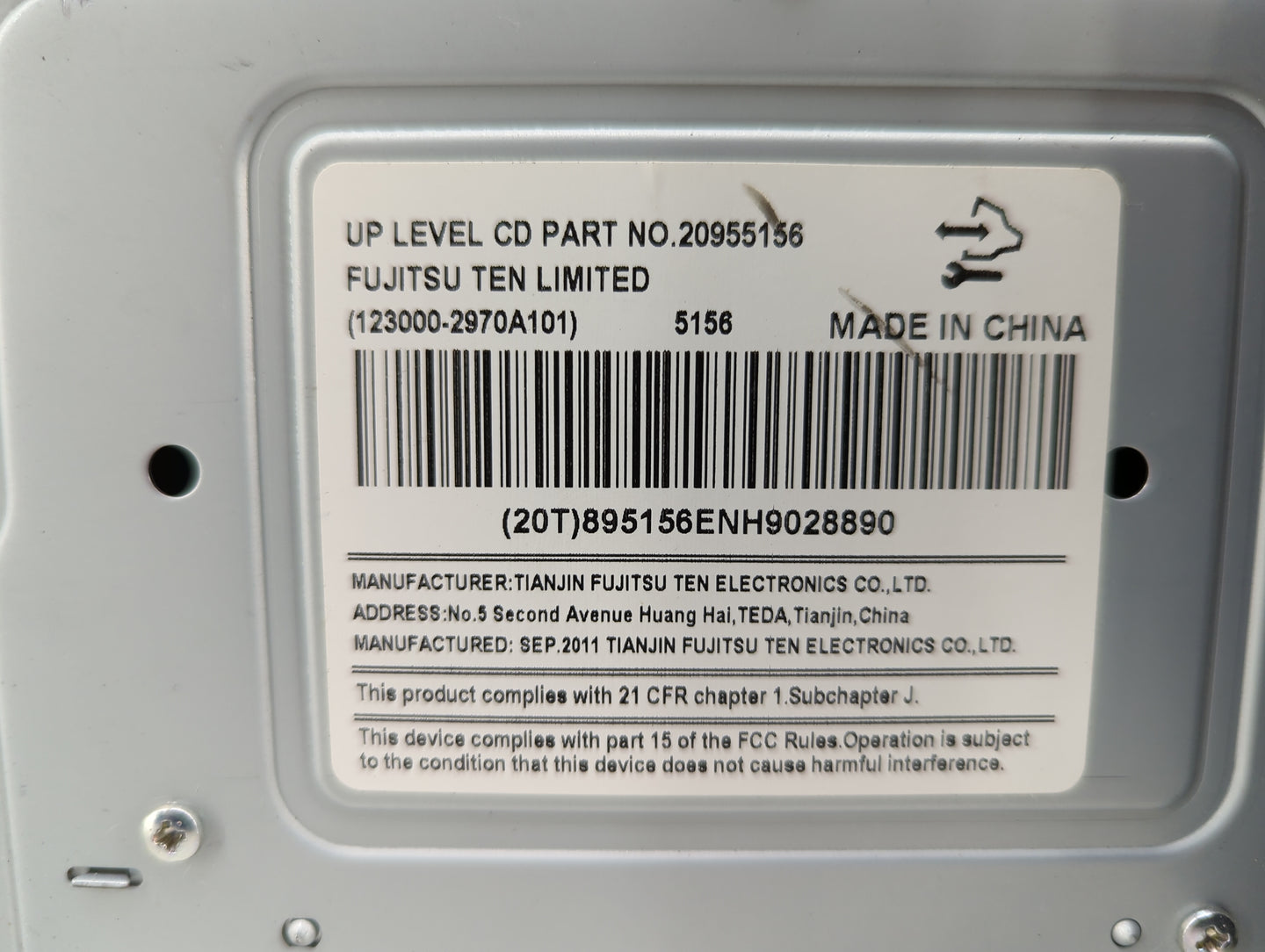 2011-2012 Chevrolet Impala Radio AM FM Cd Player Receiver Replacement P/N:20955156 Fits Fits 2011 2012 OEM Used Auto Parts -