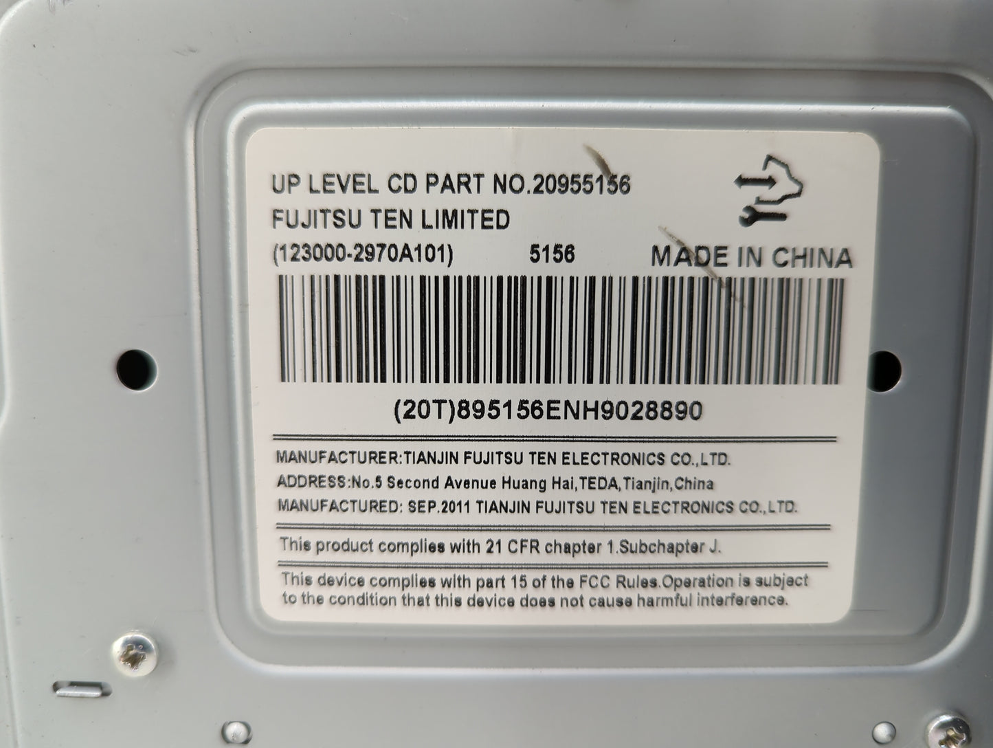 2011-2012 Chevrolet Impala Radio AM FM Cd Player Receiver Replacement P/N:20955156 Fits Fits 2011 2012 OEM Used Auto Parts -