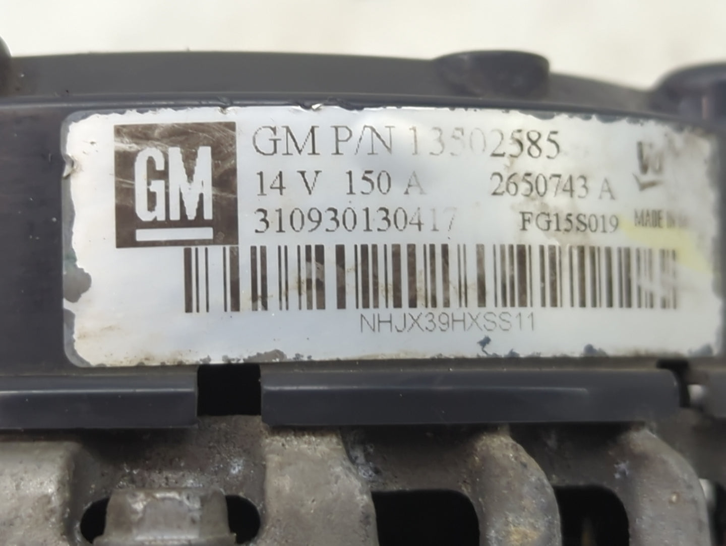 2012-2016 Chevrolet Impala Alternator Replacement Generator Charging Assembly Engine OEM P/N:13502585 Fits OEM Used Auto Par