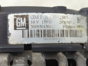 2012-2016 Chevrolet Impala Alternator Replacement Generator Charging Assembly Engine OEM P/N:13502585 Fits OEM Used Auto Parts