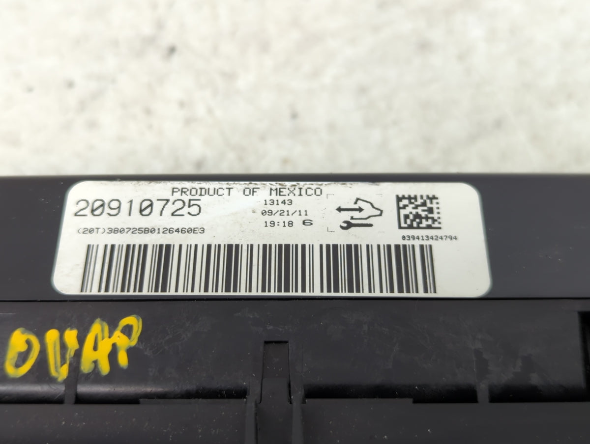 2012-2016 Chevrolet Impala Climate Control Module Temperature AC/Heater Replacement Fits Fits 2012 2013 2014 2015 2016 OEM U
