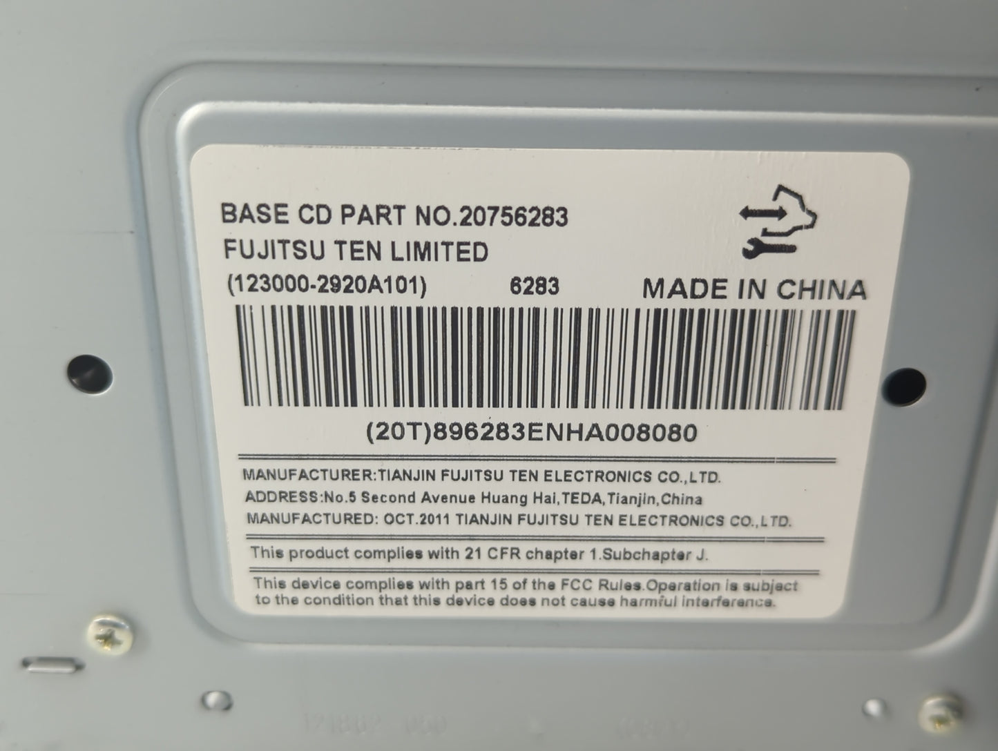 2011-2012 Chevrolet Impala Radio AM FM Cd Player Receiver Replacement P/N:20756283 Fits Fits 2011 2012 OEM Used Auto Parts -