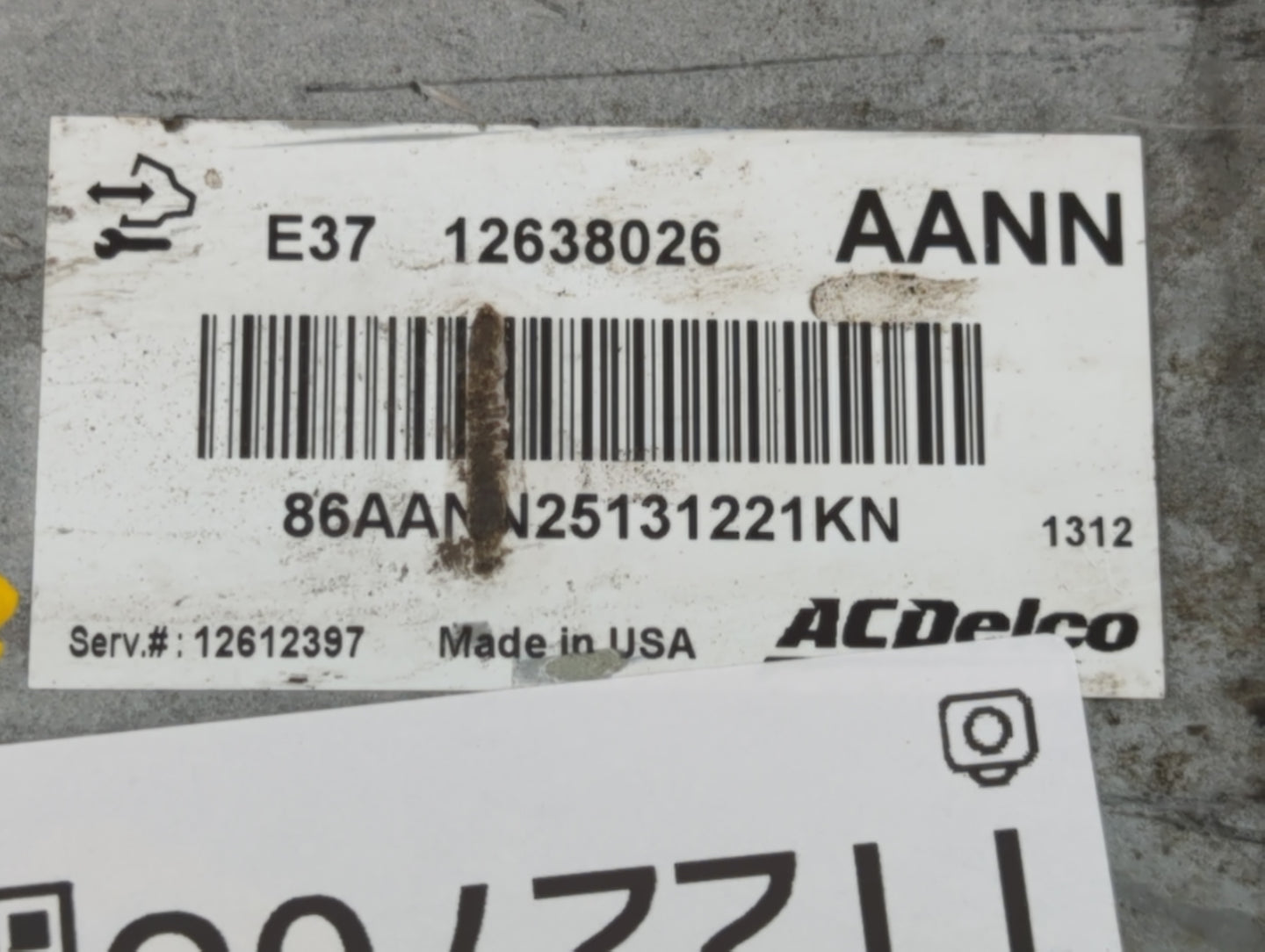 2007-2012 Chevrolet Malibu PCM Engine Control Computer ECU ECM PCU OEM P/N:12638026 Fits Fits 2007 2008 2009 2010 2011 2012 